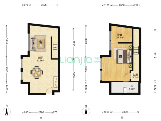 外滩风景 1室1厅1卫 48平方