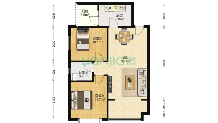 富渝苑B区二手房实景图
