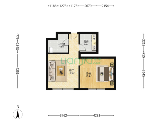 美琪国际 1室1厅1卫 70平方