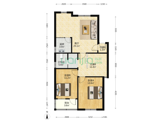 木浪新村 2室1厅1卫 89平方