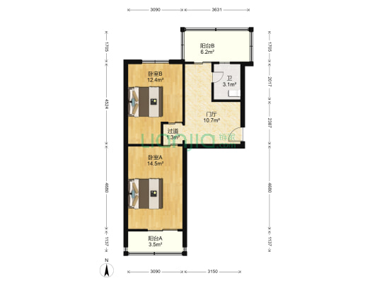 友谊里铁一局楼 2室0厅1卫 60平方