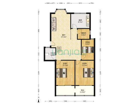 惠阳二村东区 3室1厅1卫 123平方