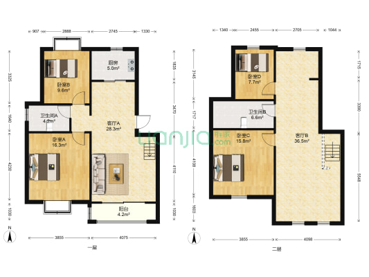 淀山湖花园A区（尚苑） 4室2厅2卫 101平方