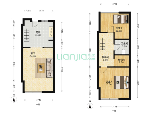 中宝财富广场 2室1厅1卫 55平方