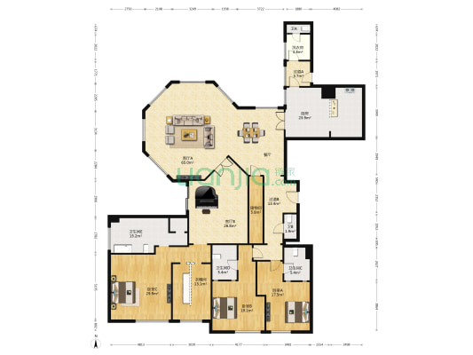 兰馨公寓(卢湾) 3室2厅5卫 349平方