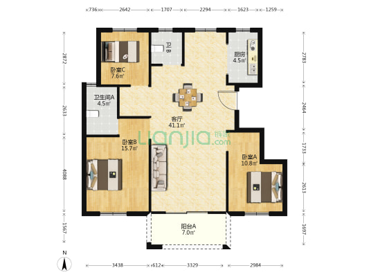 荣诚公馆 3室1厅2卫 118平方