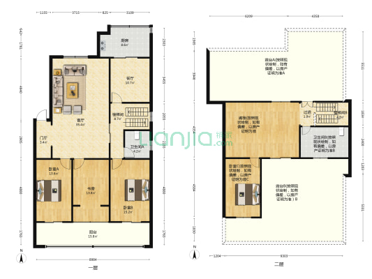 法制局院 4室2厅2卫 215平方