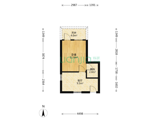 高井头 1室1厅0卫 23平方