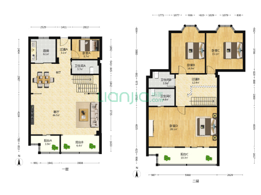三经路47号附1号 4室1厅3卫 219平方