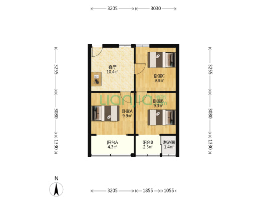 祖庙巷27号 3室1厅1卫 60平方