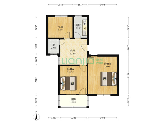 凯旋花园北区 3室1厅1卫 70平方