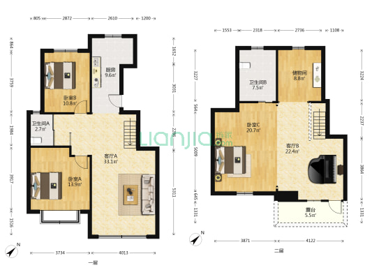 依山美郡 3室2厅2卫 97平方