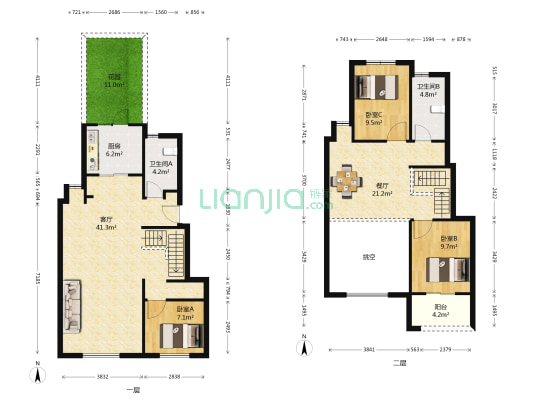 平江风华 3室2厅2卫 200平方