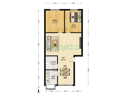 曹状元街20号 1室1厅1卫 90平方