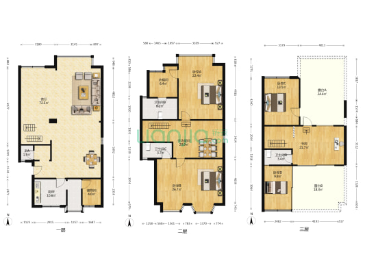 归谷城市美墅 6室1厅4卫 266平方