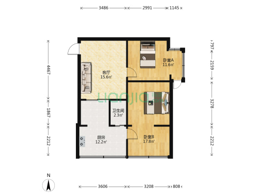 合群路17号 2室1厅1卫 57平方