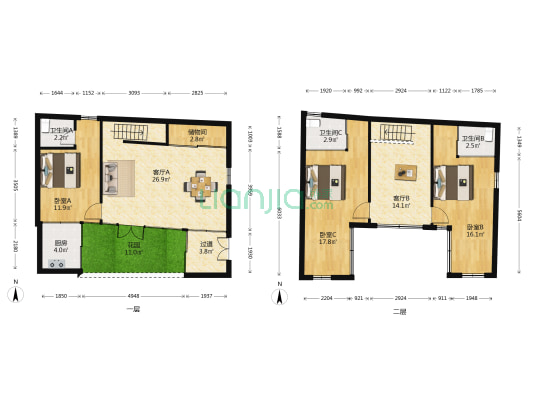 仁寿里 3室2厅3卫 127平方