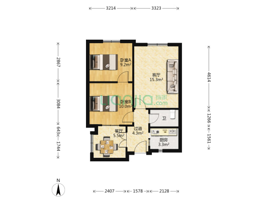 嘉化村 2室2厅1卫 70平方