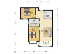 香邑溪谷上园 2室1厅 南-涿州香邑溪谷上园户型图