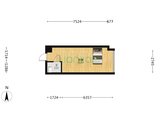 美景欢乐广场 1室0厅1卫 34平方
