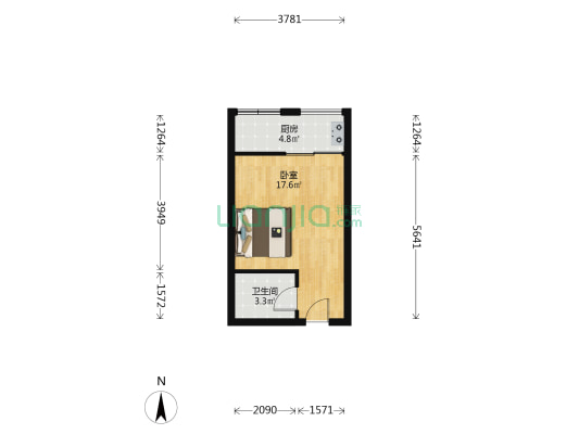 南国嘉居 1室0厅1卫 35平方