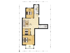 凯旋门满五唯一精装三居室婚房未住中间楼层无遮挡-涿州鸿盛凯旋门户型图