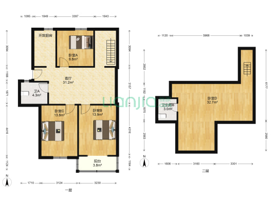 西叶家弄 4室1厅2卫 89平方
