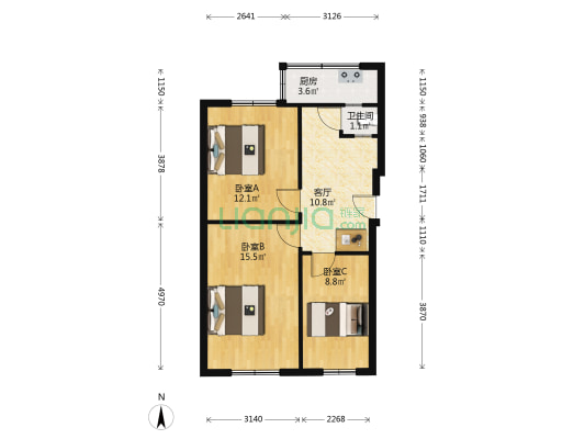石药第二生活区 3室1厅1卫 63平方
