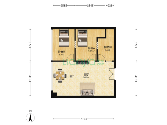 新景中心 2室1厅0卫 81平方