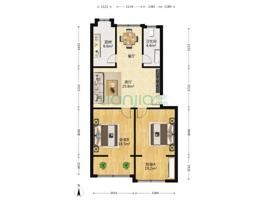 国网襄阳供电公司检修分公司襄城生活区 2室1厅1卫 82平方
