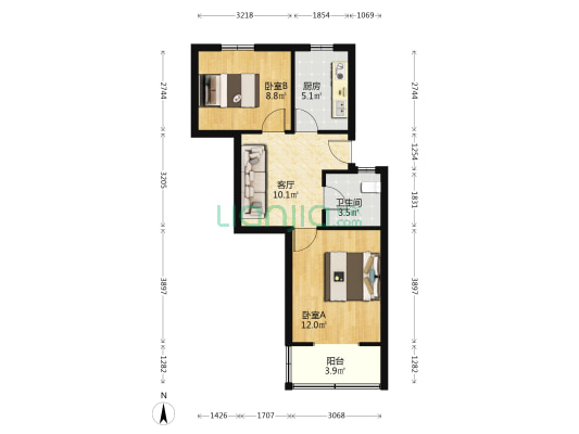 清川路 2室1厅1卫 52平方