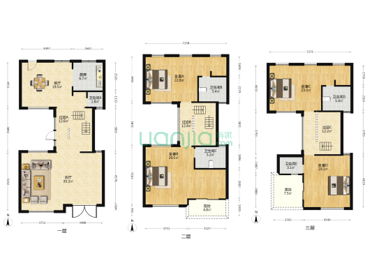 绿地翠谷 4室2厅5卫 364平方