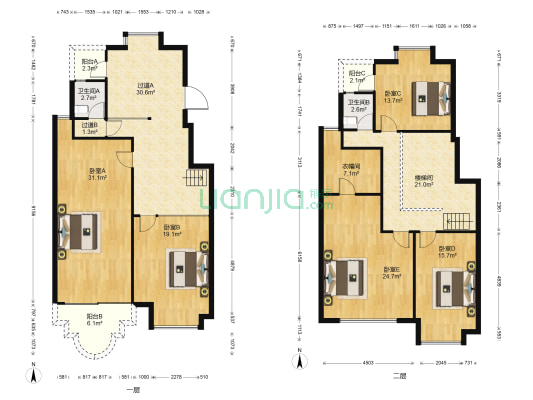 枫情佳园  5室0厅2卫 203平方