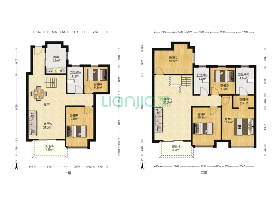 富力半岛花园 6室2厅3卫 192平方