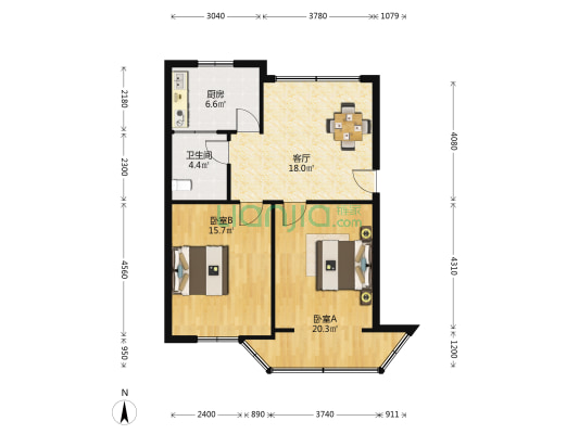 萃隆新村 2室1厅1卫 80平方