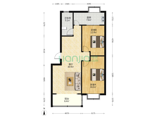 南平旺花园 2室1厅1卫 98平方