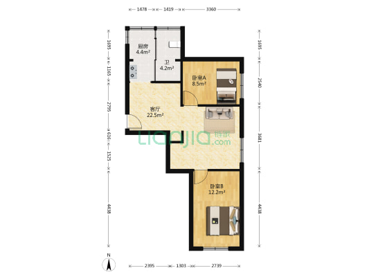 馨居园 2室1厅1卫 69平方