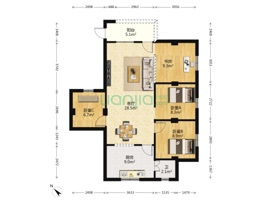 同徳巷3号 4室1厅1卫 86平方