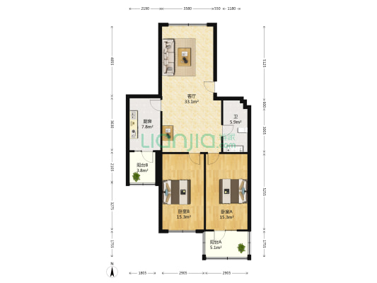 南和街 2室1厅1卫 110平方