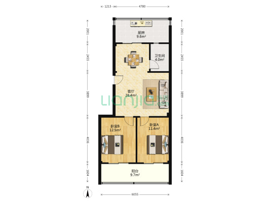 水利社区 2室1厅1卫 79平方