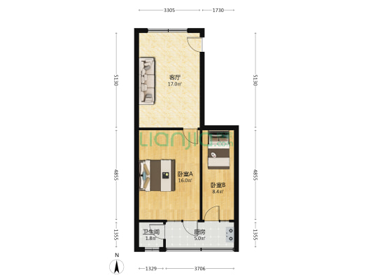 新泰西路一巷41号 2室1厅1卫 61平方