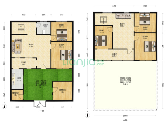 大桥小康村 5室2厅1卫 155平方