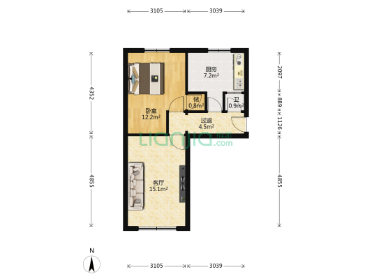 甘肃省电子公司家属院(农民巷) 1室1厅1卫 48平方