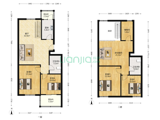 梅岭小区 5室1厅2卫 161平方