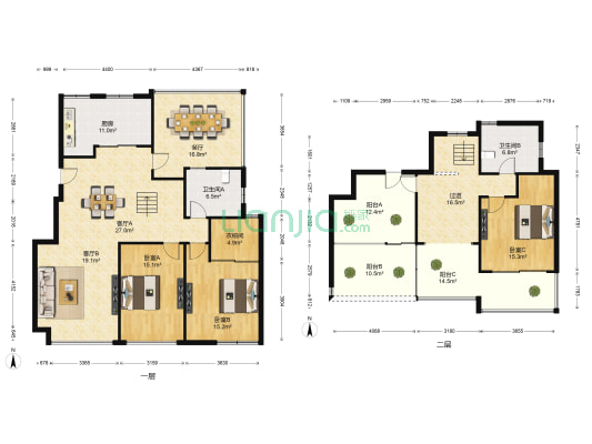 世茂公元 3室3厅2卫 164平方