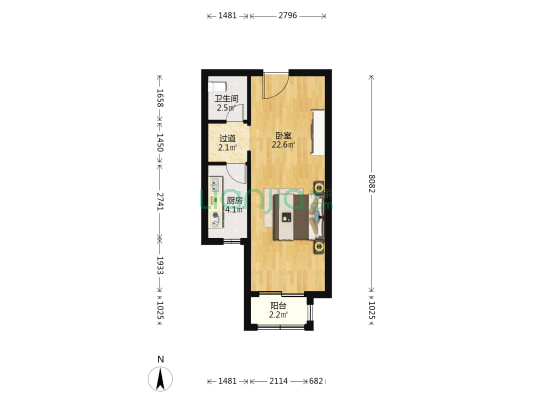 住总兴创如遇 1室0厅1卫 53平方