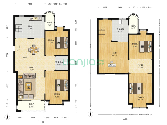 春意苑 5室1厅2卫 206平方