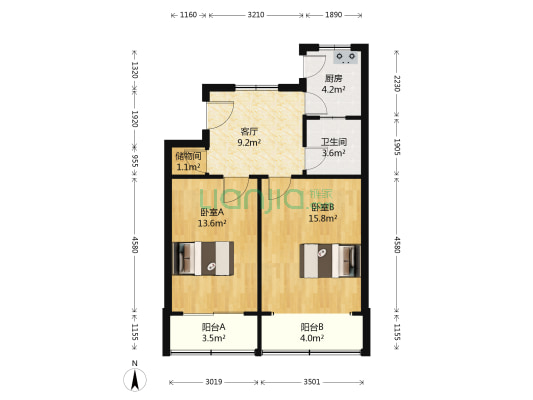 文化宫路69号院 2室1厅1卫 66平方