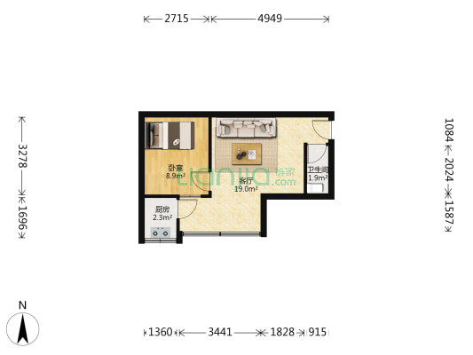 芳雅苑 1室1厅1卫 40平方