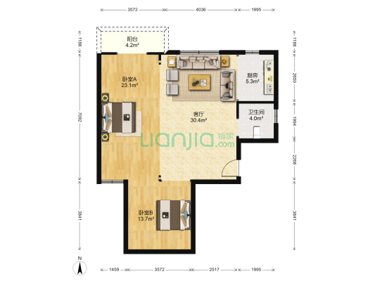 瑞泰欣城 2室1厅1卫 101平方